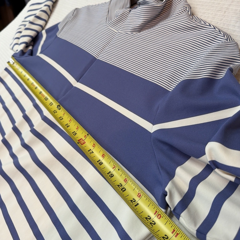 Tommy Bahama Navy Aubrey Sydney Stripe IslandZone Half-zip Mock Top Women XL - Picture 8 of 8